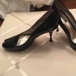 Black Peep Hole Heels